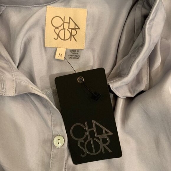 Chaser Silky Rolled Button Down Sleeveless Top Women’s Size Medium New w/ tags! - Picture 8 of 8